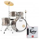 Pearl Roadshow 5pc Fusion Drum Kit w/Sabian Cymbals, Bronze Metallic