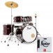 Pearl Roadshow 5pc Fusion Drum Kit w/Sabian Cymbals, Red Wine