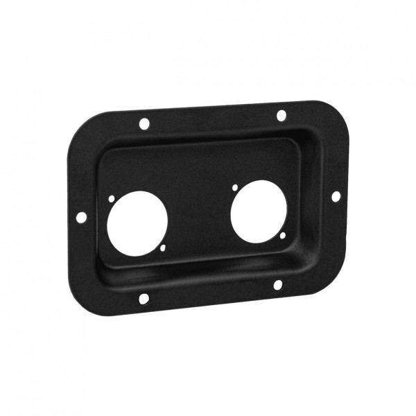 Adam Hall 87085BLK Double powerCon True1 Mounting Plate, Black - Front