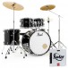 Pearl Roadshow 5-teiliges USA-Fusion-Drumset mit 3 Sabian-Becken, Jet Black