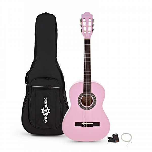 3/4 Classical Guitar Pack, Pink, by Gear4music