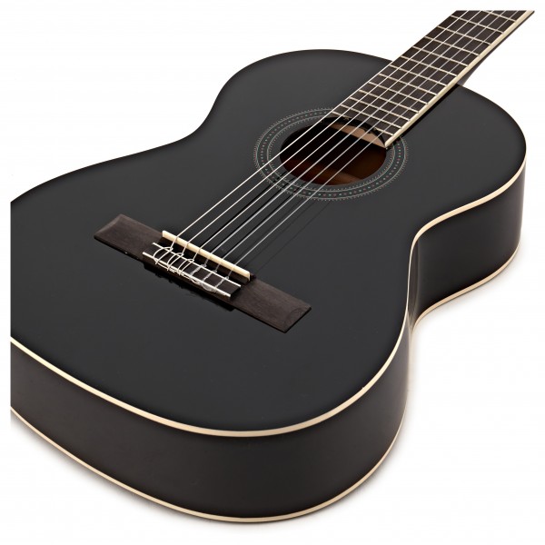 Deluxe 3/4 Classical Guitar Pack, Black, by Gear4music