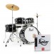 Pearl Roadshow 5pc Compact Drum Kit w/Sabian Cymbals, Jet Black