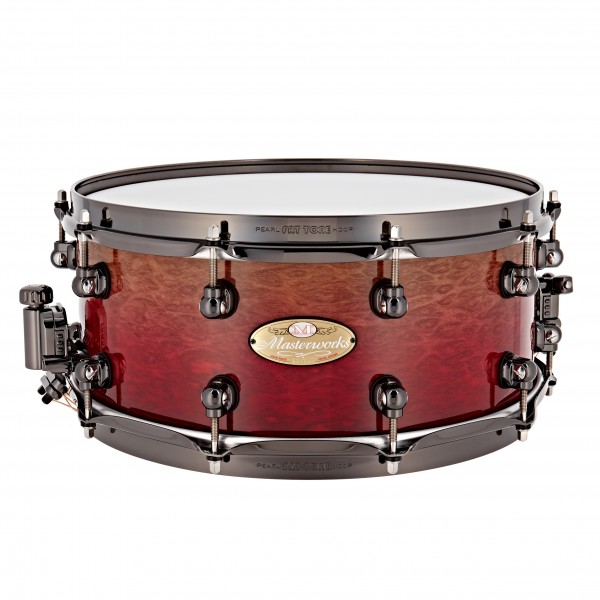 Pearl Masterworks 14 x 6'' Snare Drum, Red Fade over Eucalyptus
