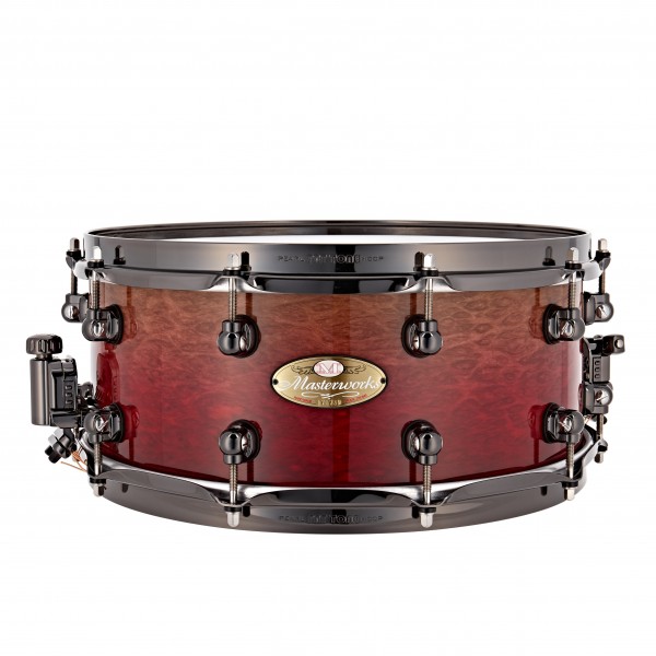 Pearl Masterworks 14 x 6'' Snare Drum, Red Fade over Eucalyptus