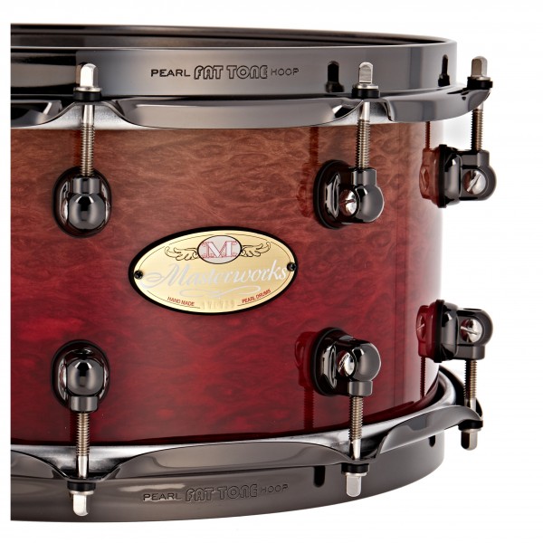 Pearl Masterworks 14 x 6'' Snare Drum, Red Fade over Eucalyptus
