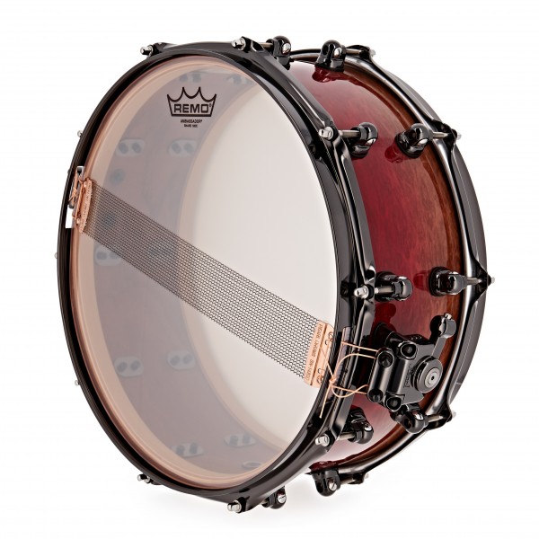 Pearl Masterworks 14 x 6'' Snare Drum, Red Fade over Eucalyptus