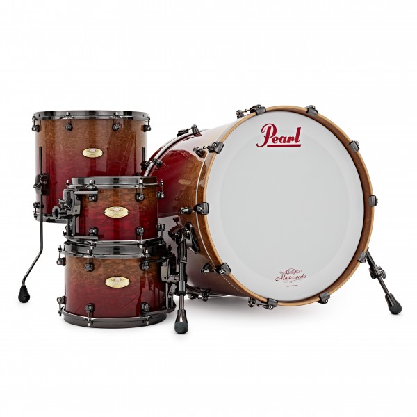 Pearl Masterworks 22'' 4pc Shell Pack, Red Fade over Eucalyptus