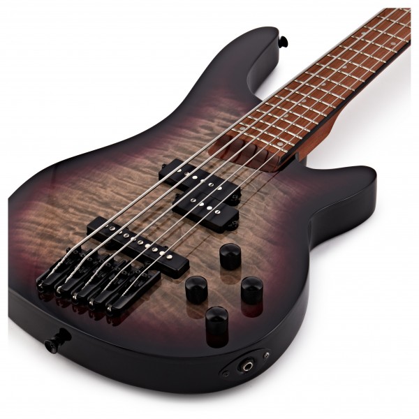 Chicago Select 5-String Bass Guitar by Gear4music, Purple Burst