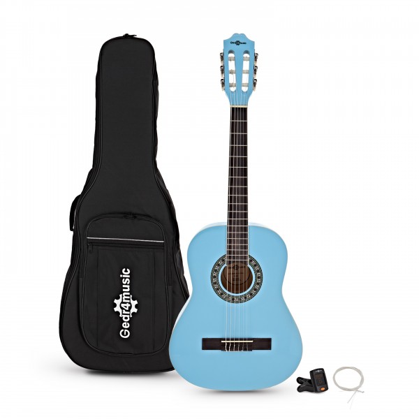 3/4 Classical Guitar Pack, Blue, by Gear4music