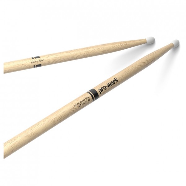 Promark Classic Attack 2B Shira Kashi Oak Drumsticks, Nylon Tip