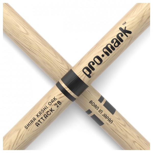 Promark Classic Attack 2B Shira Kashi Oak Drumsticks, Acorn Wood Tip
