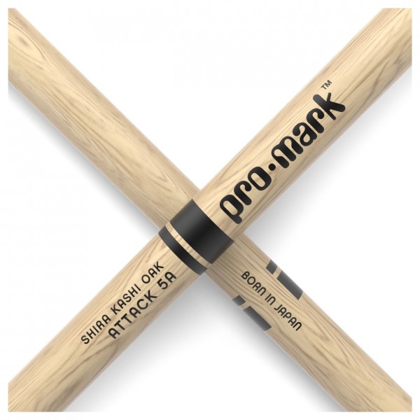 Promark Classic Attack 5A Shira Kashi Oak Drumsticks, Wood Tip