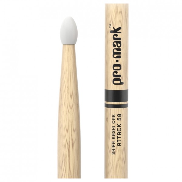 Promark Classic Attack 5B Shira Kashi Oak Drumsticks, Nylon Tip