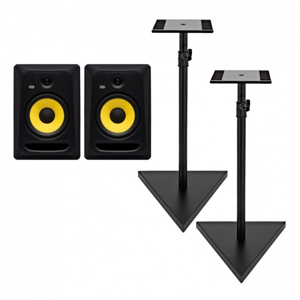 KRK RP7 Classic 7" Studio Monitors with Stands - Full Bundle