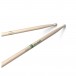 Promark Classic Forward 5B Raw Hickory Drumsticks, Wood Tip Angle