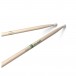 Promark Classic Forward 5B Raw Hickory Drumsticks, Nylon Tip Angle