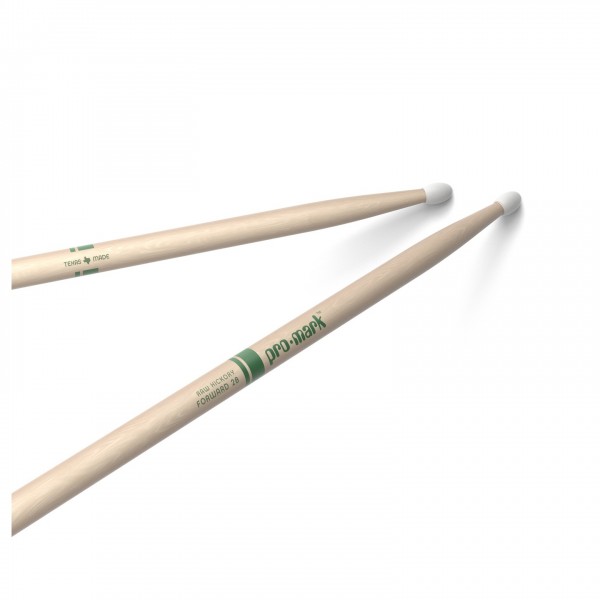 Promark Classic Forward 2B Raw Hickory, Nylon Tip Angle
