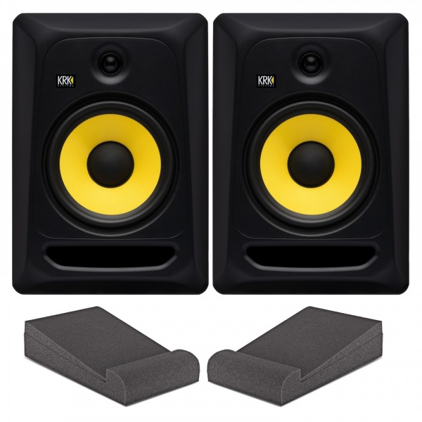 KRK RP8 Classic 8" Studio Monitors Pair with Isolation Pads - Full Bundl