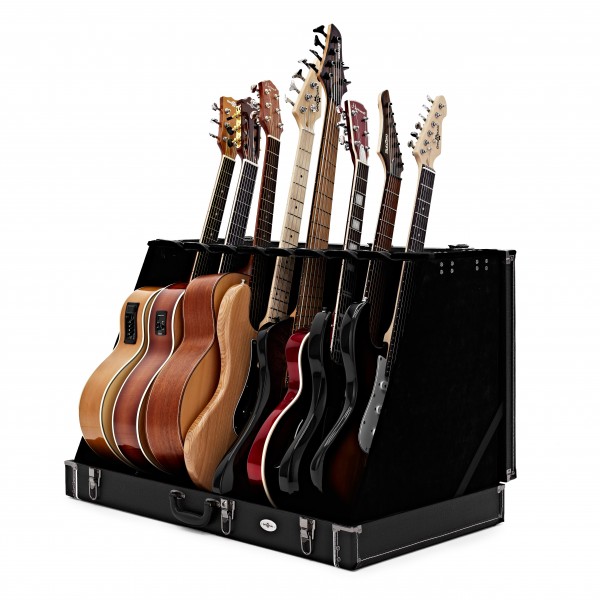 8 Guitar Rack Case by Gear4music, Black