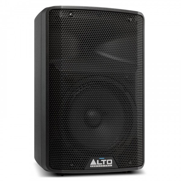 Alto TX308 350 Watt Active Speakers With Stands, Pair- TX308 Angled