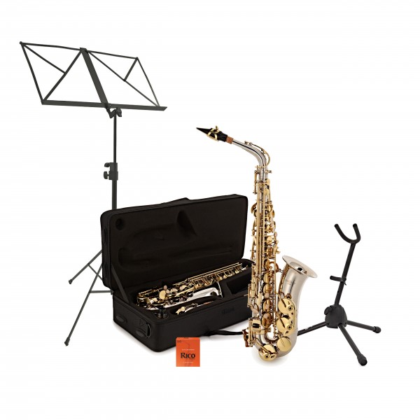 Alto Saxophone Complete Package, Nickel & Gold