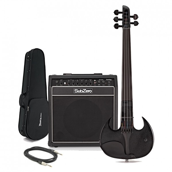 Wood Violins StingRay SVX5 Electric Violin Bundle, Galaxy Black - Full Package