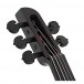 Wood Violins StingRay SVX5 Electric Violin Bundle, Galaxy Black - Violin Headstock Front