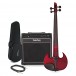 Wood Violins StingRay SVX4 Electric Violin Bundle, Candy Apple Red - Full Package