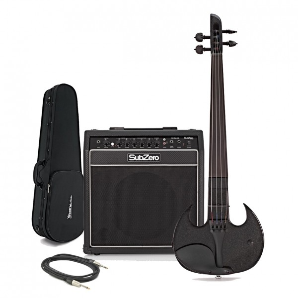 Wood Violins StingRay SVX4 Electric Violin Bundle, Galaxy Black - Full Package