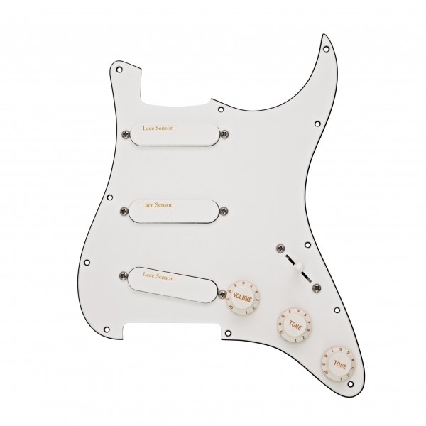 Lace Sensor Gold Loaded Pickguard SSS, White