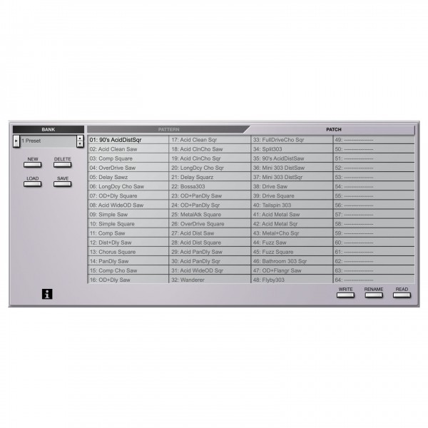 Roland Cloud TB-303 - Preset Window