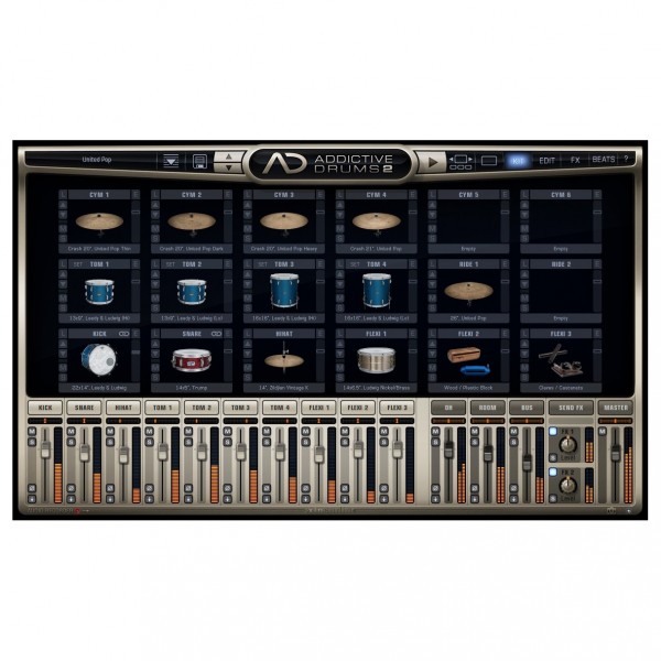 Addictive Drums 2 Custom XL, Digital Delivery - GUI (Graphical User Interface)