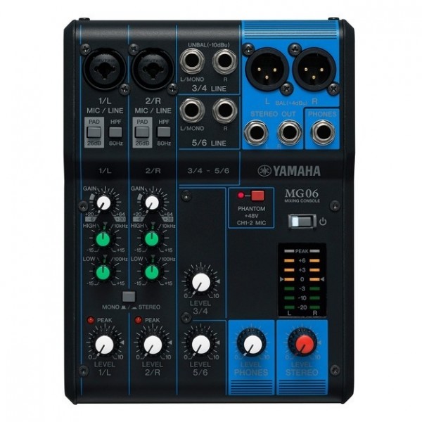 Yamaha MG06 Analog Mixer with Gear4music Bag front