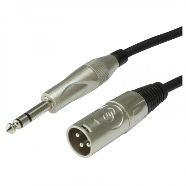Custom Lynx High Quality Male XLR to Stereo Jack Mixing Cable, 1m - Connectors