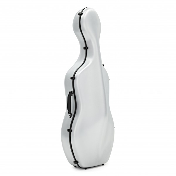 Young Polycarbonate Cello Case, Brushed Silver