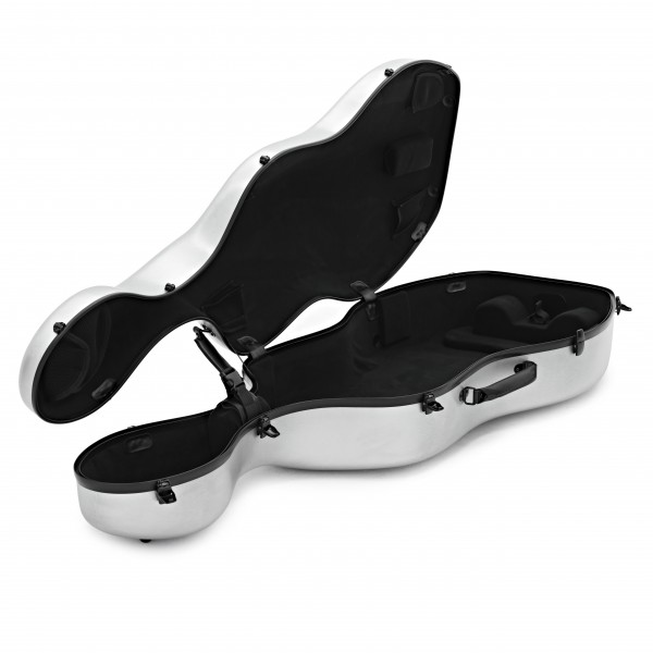 Young Polycarbonate Cello Case, Brushed Silver