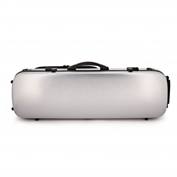 Young Polycarbonate Oblong Violin Case, Brushed Silver