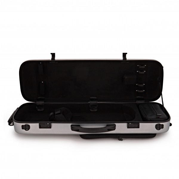 Young Polycarbonate Oblong Violin Case, Brushed Silver