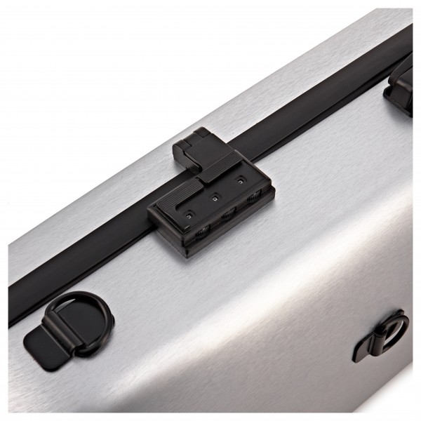 Young Polycarbonate Oblong Violin Case, Brushed Silver