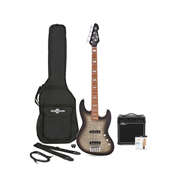 LA II Select Bass Guitar Black Burst, 15W Bass Amp Pack