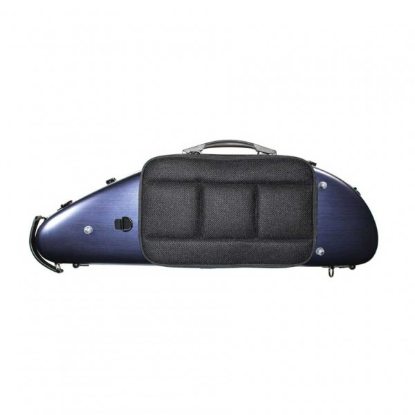 Young Polycarbonate Rocket Violin Case, Brushed Blue - Back 