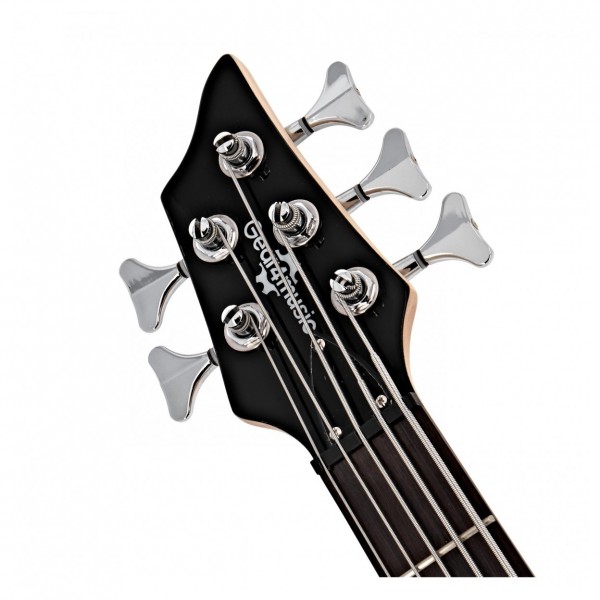 Chicago 5 String Left Handed Trans Red Bass + 15W Amp by Gear4music