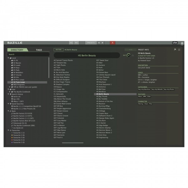 uhe Bazille - Presets
