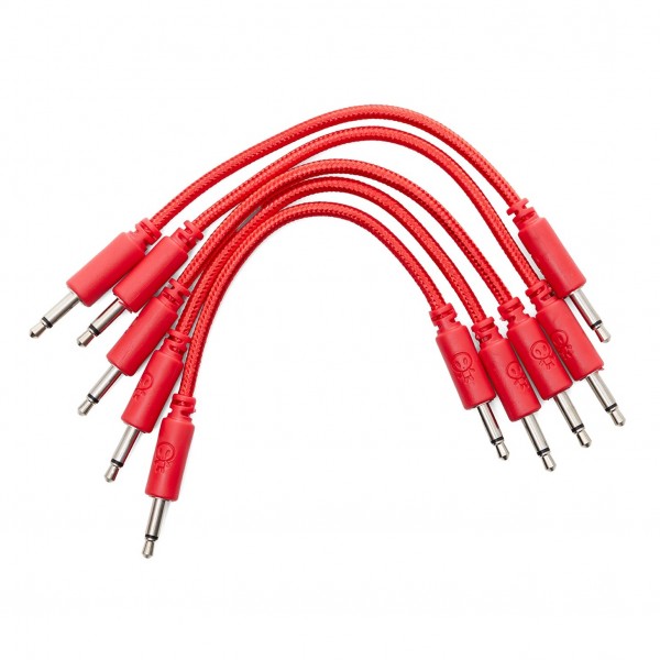 Erica Synths Eurorack Braided Patch Cables 10cm 5 pieces Red - Cables
