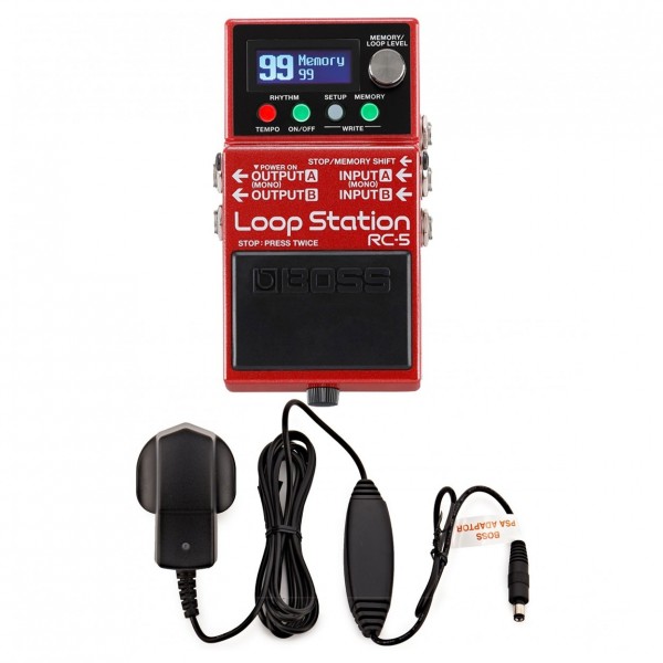 Boss RC-5 Loop Station Guitar Loop Pedal with Power Supply