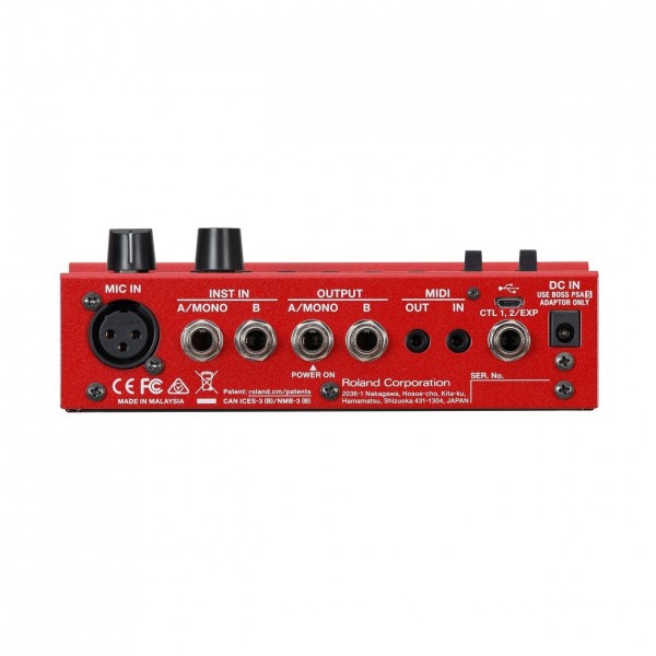 Boss RC-500 Loop Station Dual Track Looper Pedal with Power Supply back