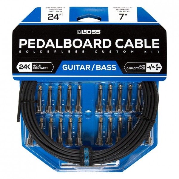Boss BCB-90X Pedalboard with BCK-24 Solderless Patch Cable Kit Cables