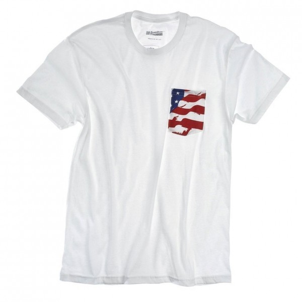 DW American Flag Pocket T-Shirt White, Size XL