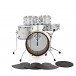Dixon Drums Jet Set Plus 5pc Drum Kit w/Hardware, Sub Zero White